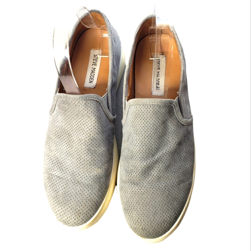 Steve Madden sneaker loafers perforated faux suede vegan Gracy model size 8.5